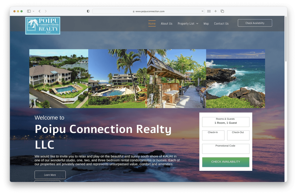Poipu Connection Website Design