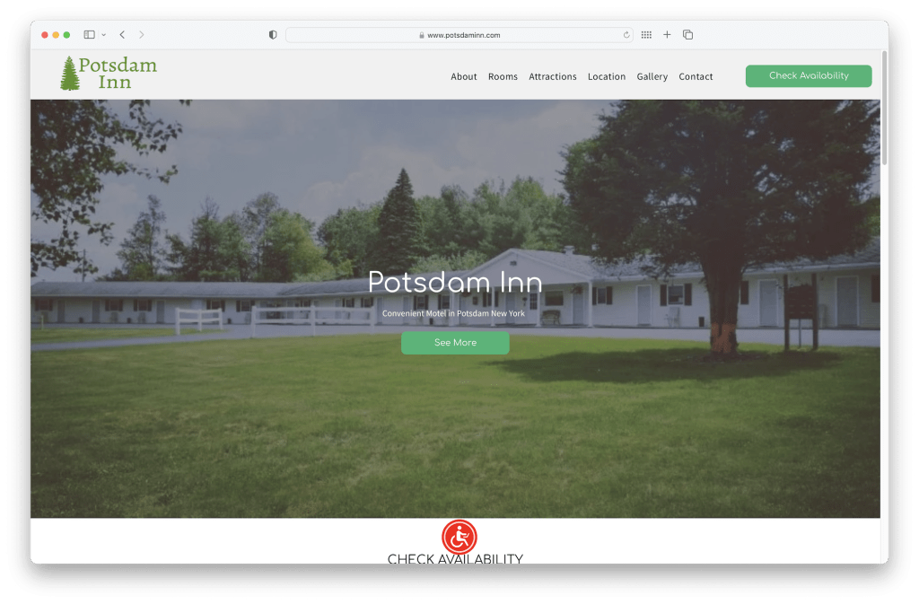 Potsdam Inn Website Design