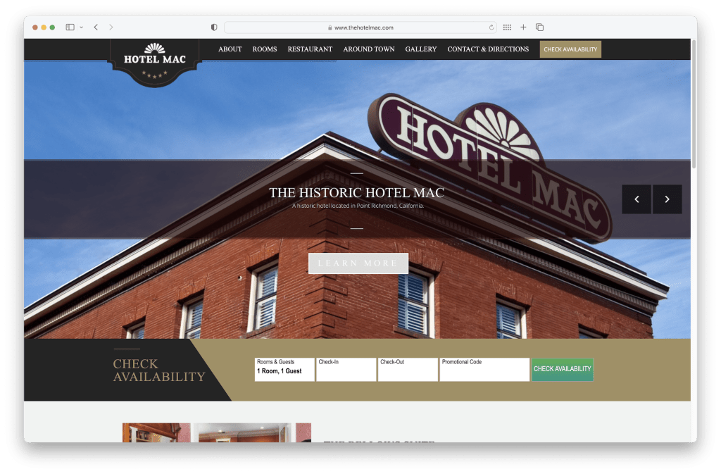 The Hotel Mac Website Design