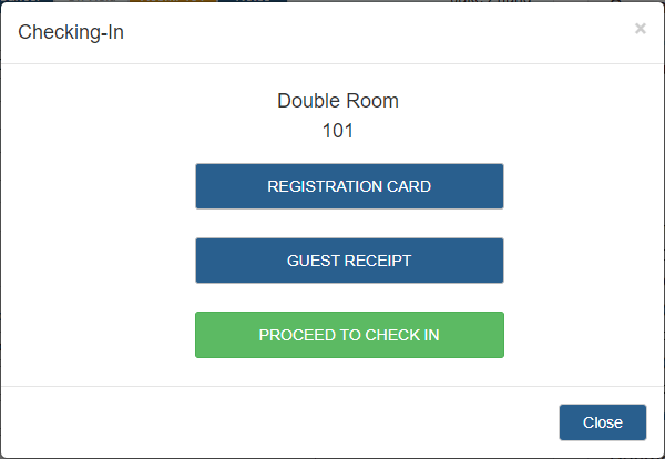 Checking the guest-in in the OnRes system