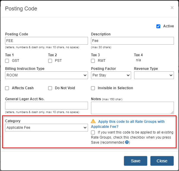 Mapping posting codes to relevant category