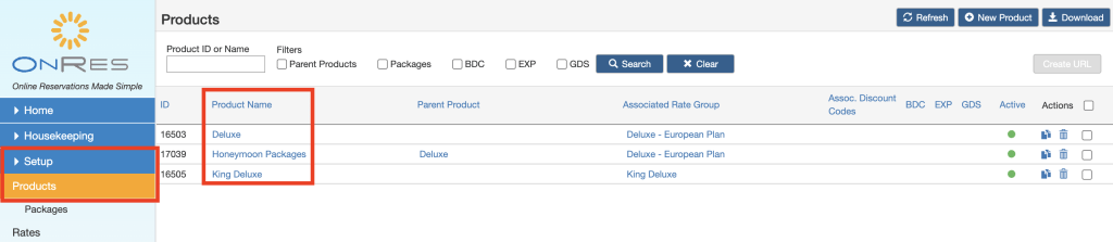 Select the product you want to export availability for