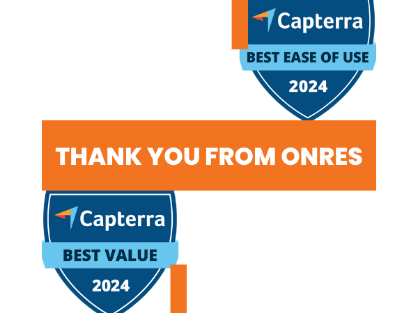 OnRes' Best Value and Best Ease of Use Awards from Capterra